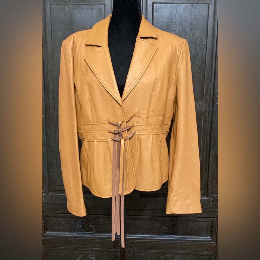 Brandon Thomas Brown leather jacket - size medium